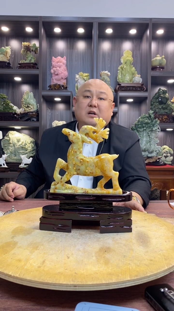 玉陪***海 玉岫岩料手工雕刻装饰摆件居家送礼一物一图精品摆件