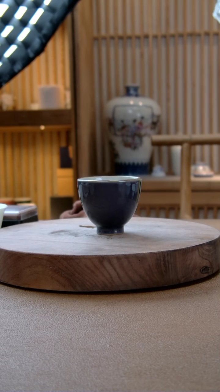 【闪购商品】拾玉窑黛紫鸡心杯