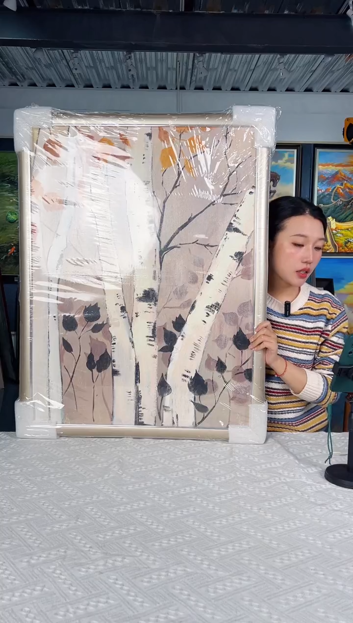 【闪购商品】油画27号 60*80 白杨树-手绘油画