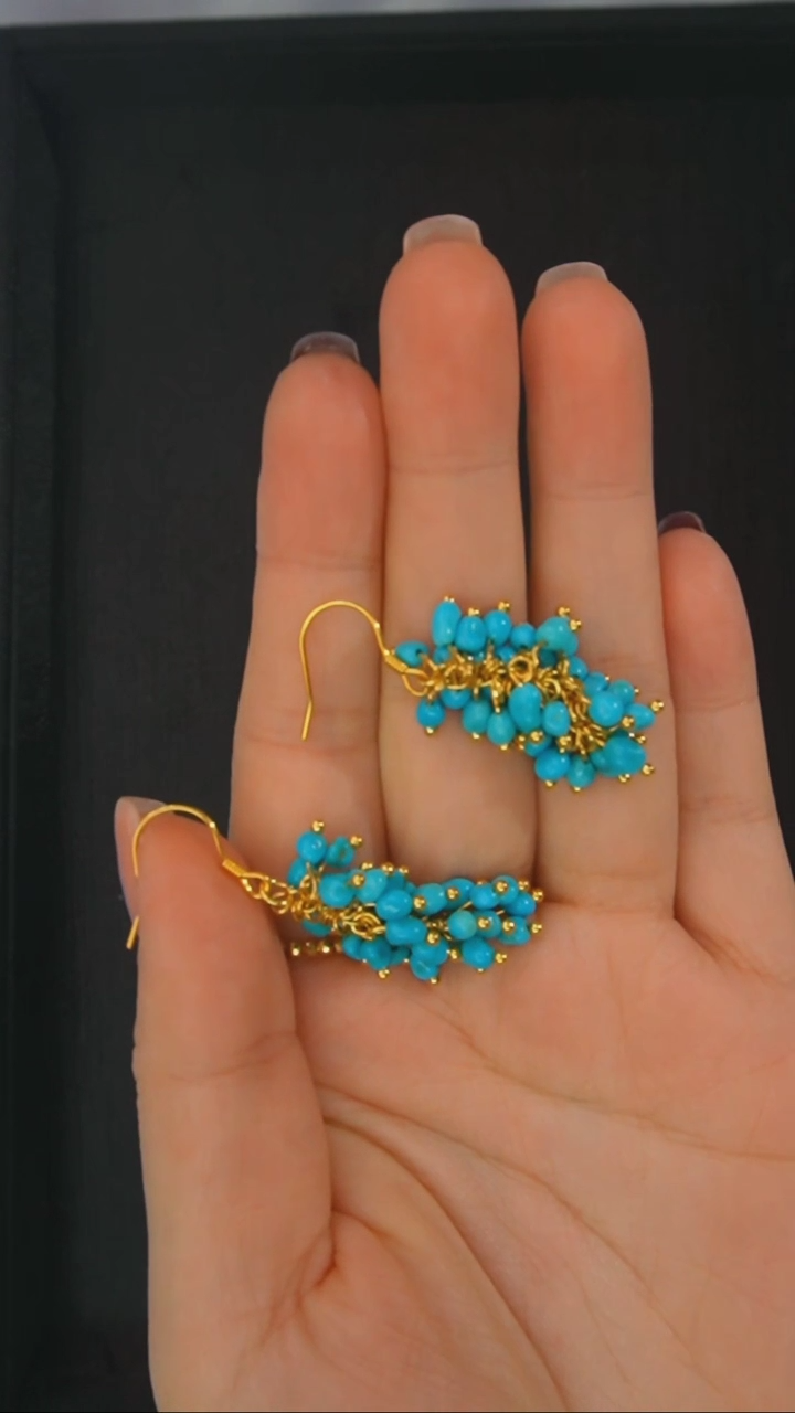 【闪购商品】绿松石耳环银S925镶嵌发货一件