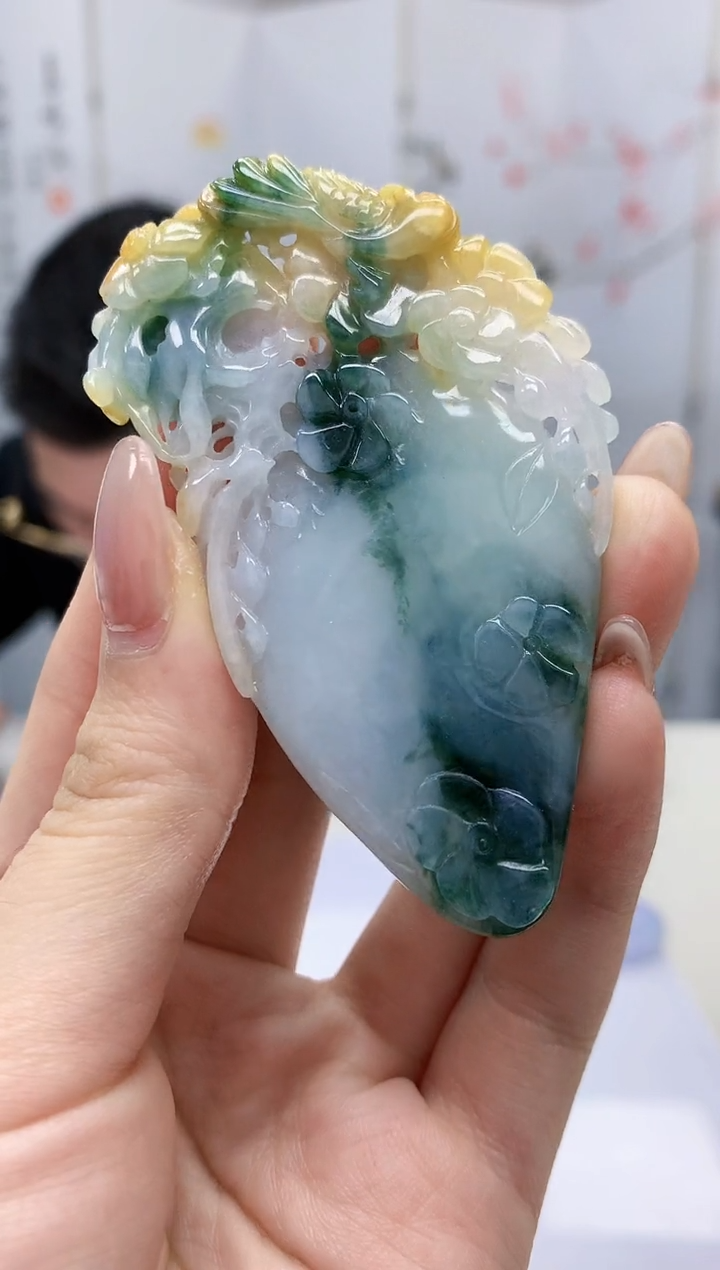 【闪购商品】定制翡翠未镶嵌5152jw-毛货挂件64