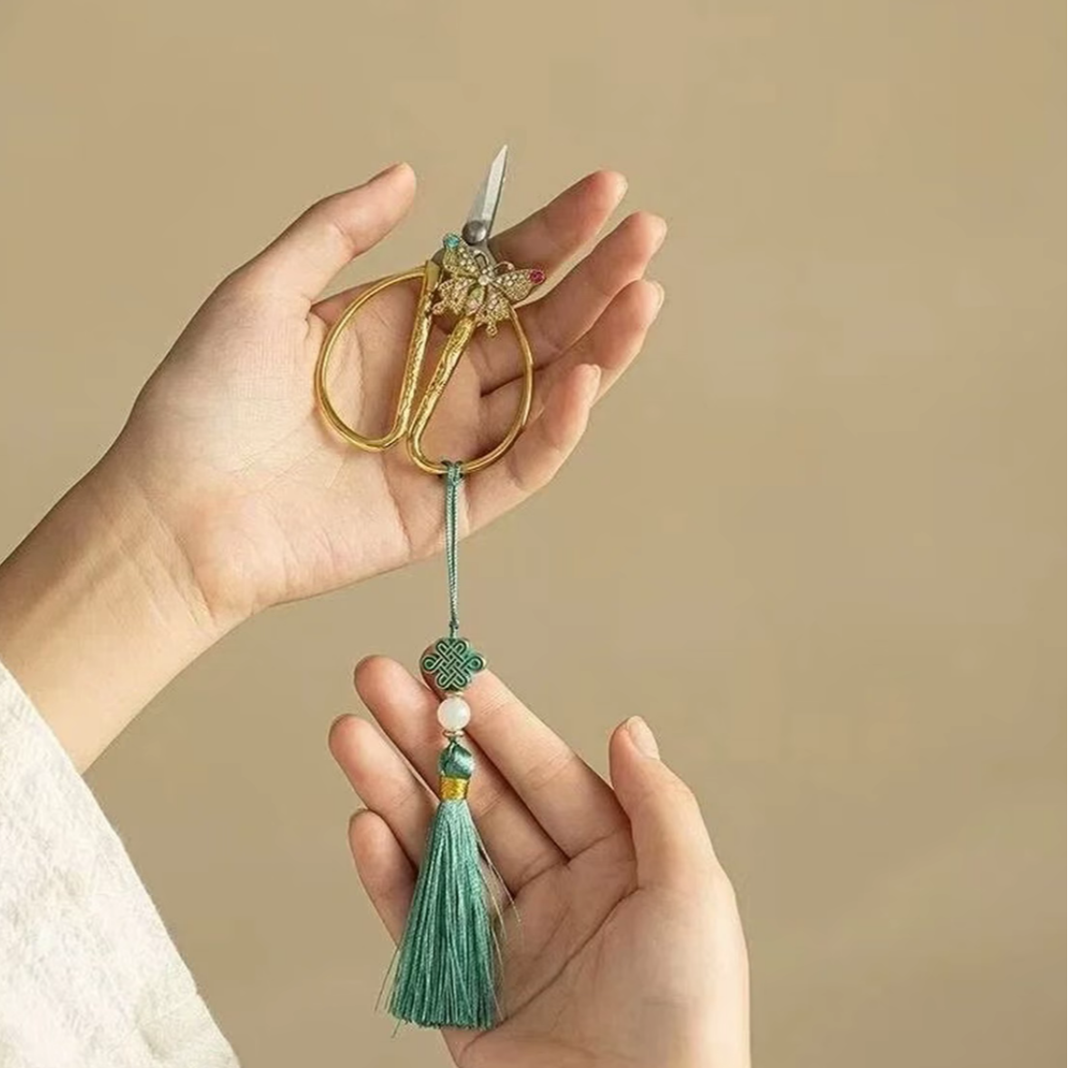 复古中式流苏茶剪刀茶道茶艺泡袋茶叶专用精致茶具配件