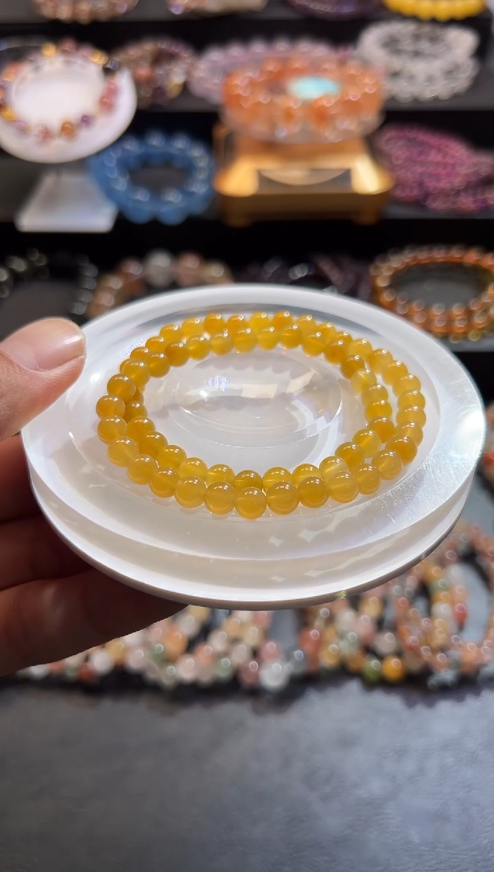 未镶嵌手链水晶黄***u217