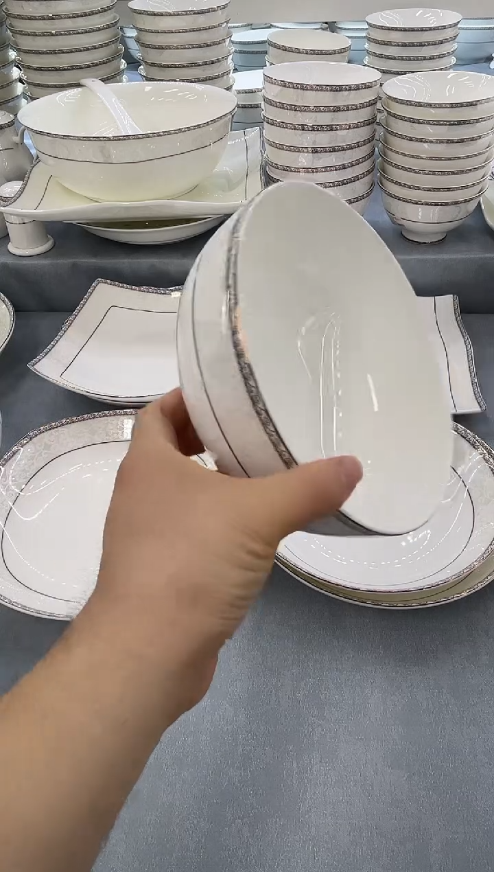 骨瓷玲珑7面2个 