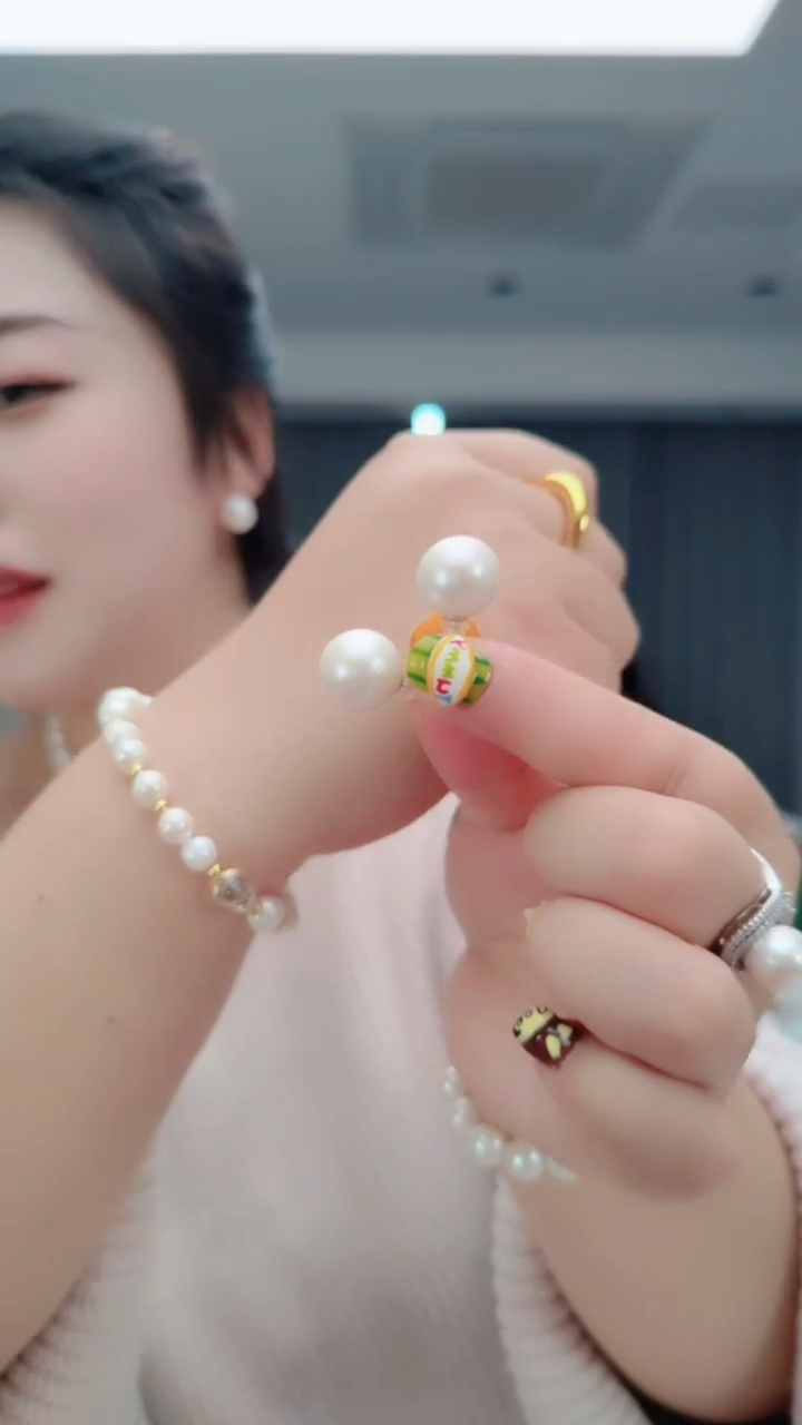 颈饰合金淡水珍珠1008耳钉