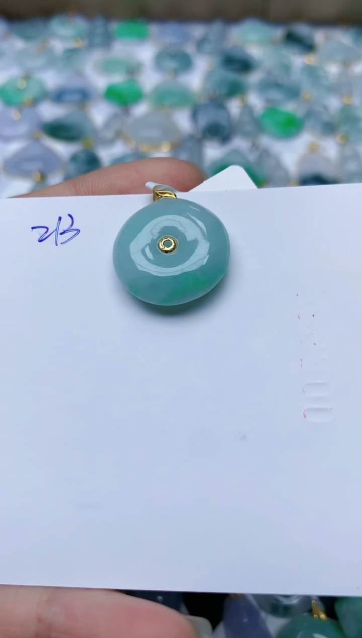 【闪购商品】翡翠颈饰18K金镶嵌天然翡翠A货    213