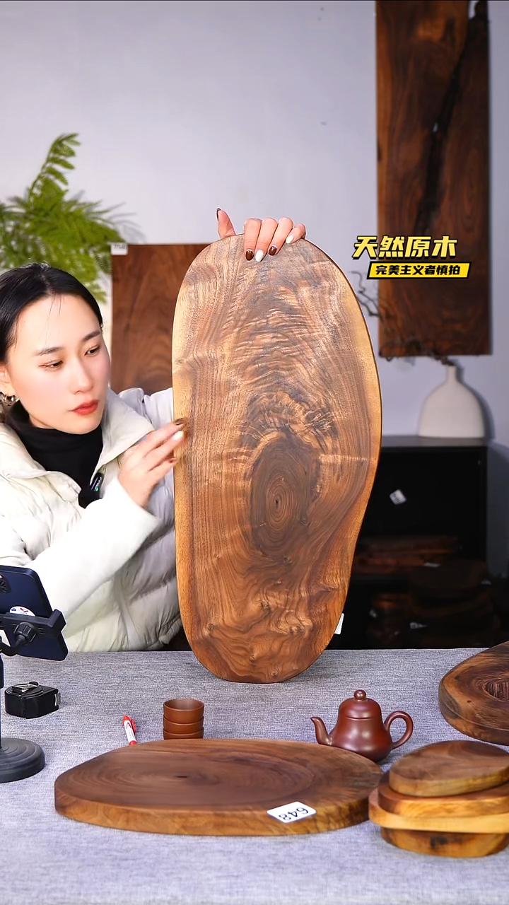 木北美黑胡桃原木.干裂疤结不属于商品质量问题完美主义者慎拍
