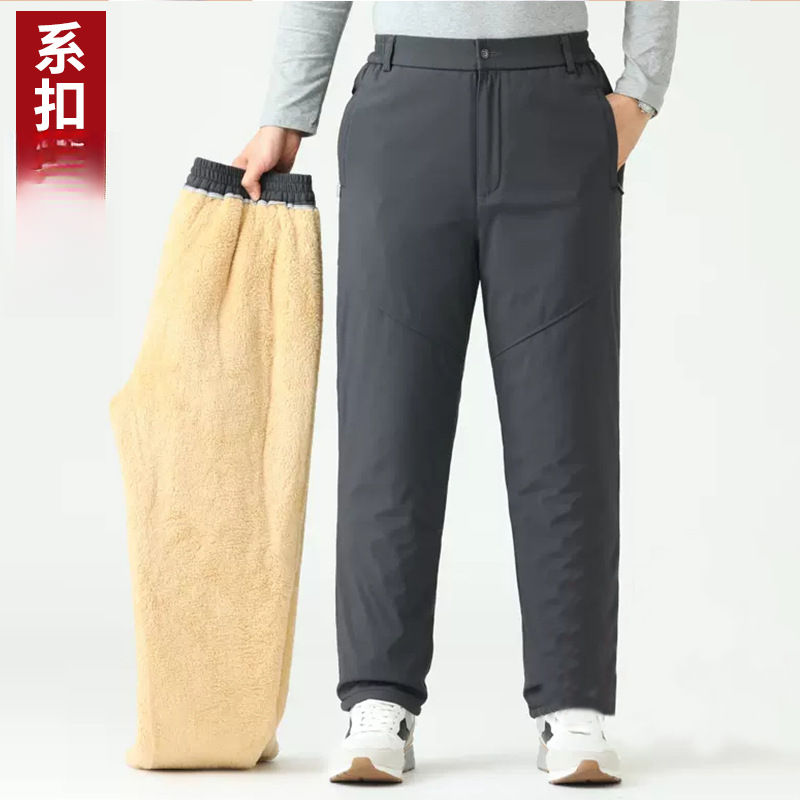 （BB258）冬季爸爸裤子加绒加厚款中老年人外穿棉裤男士宽松长裤