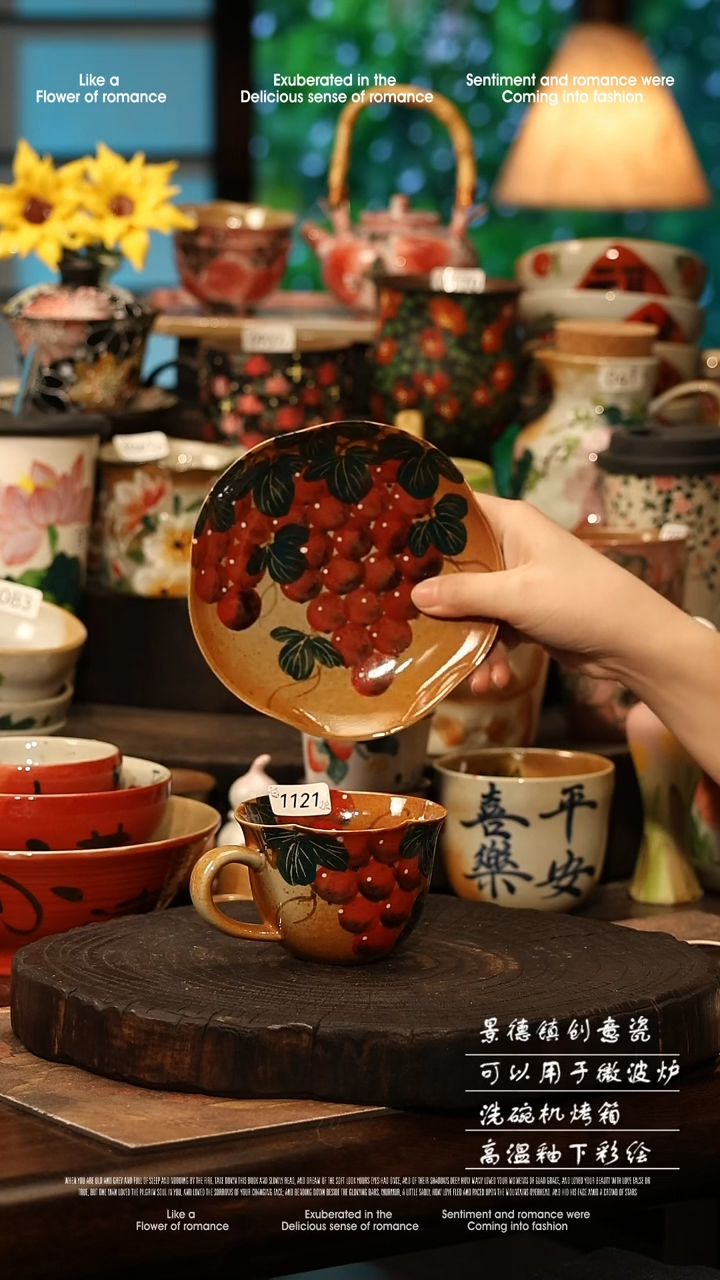 陶瓷景德镇高温釉下彩手工手绘款式@A1121@