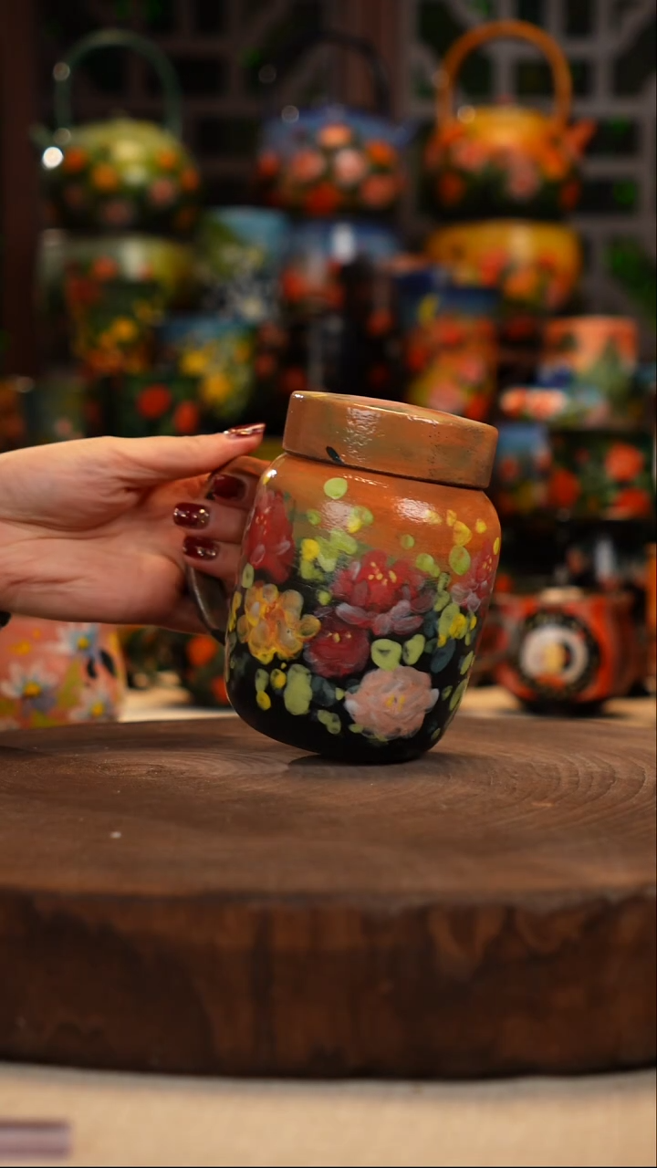 紫砂油画手绘釉下彩