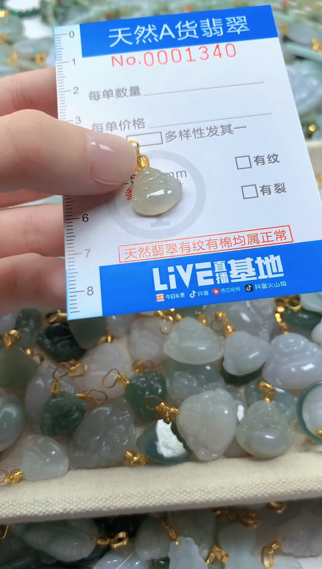 颈饰未镶嵌翡翠净货挂件-1340