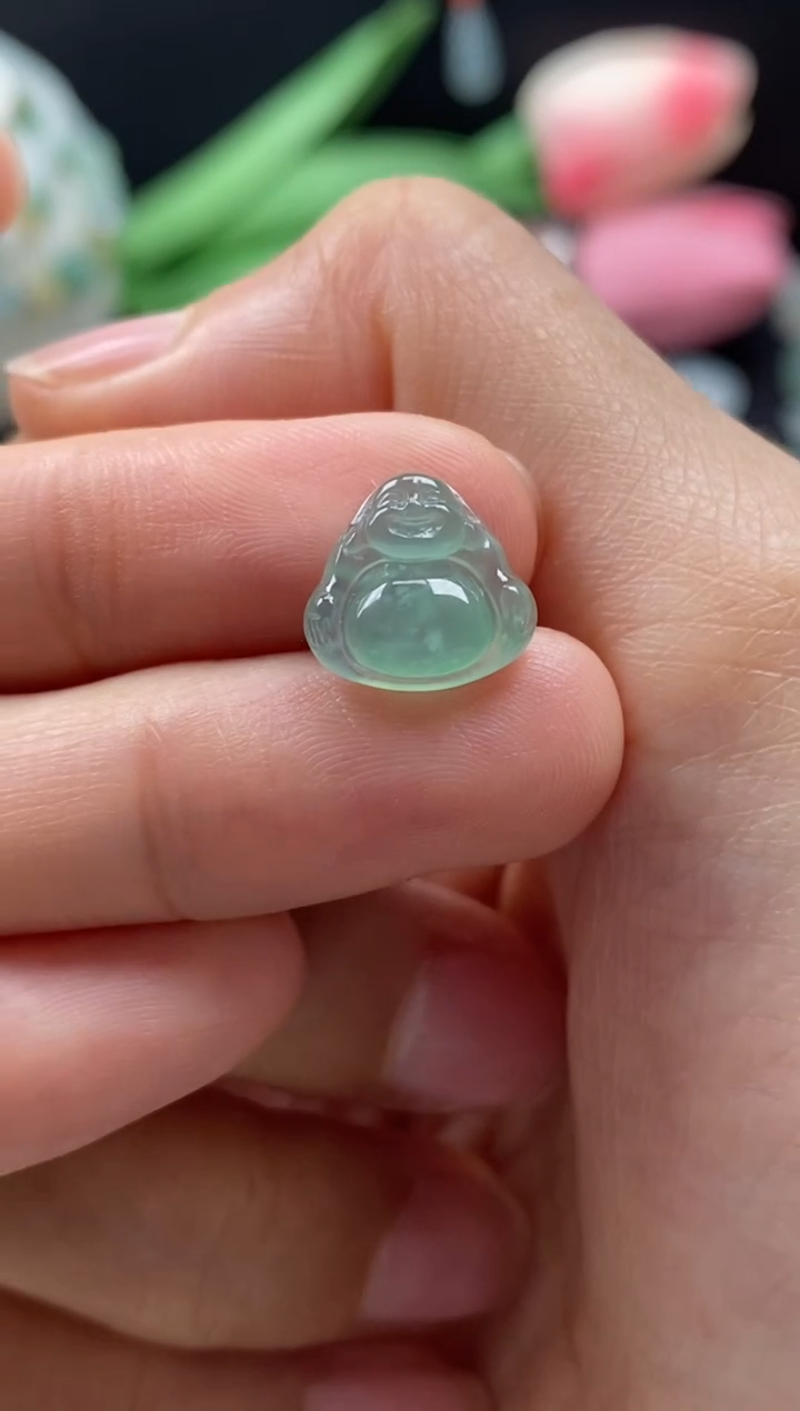 【闪购商品】翡翠颈饰未镶嵌翡翠冰绿佛公