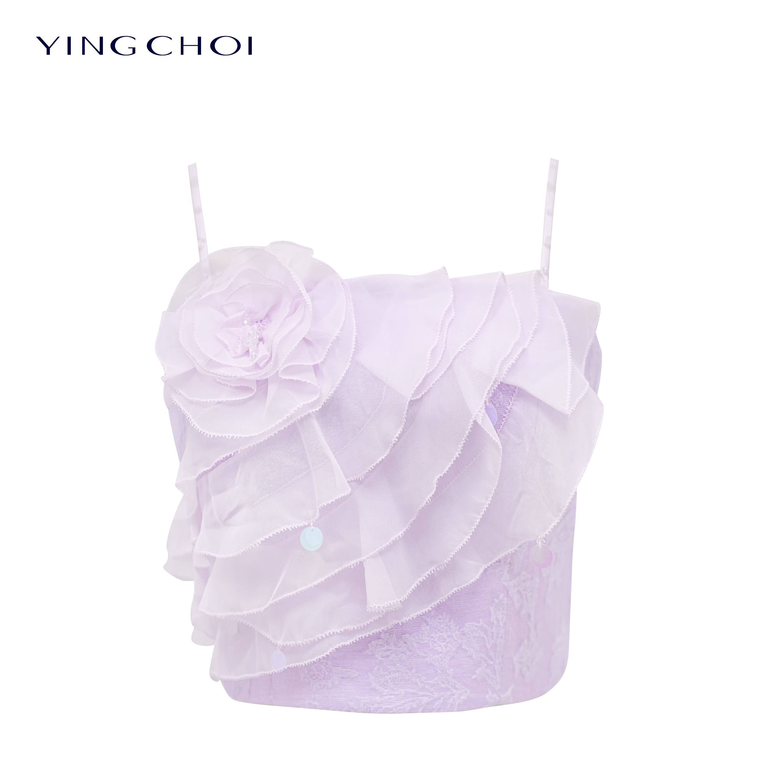 【高高甄选】YINGCHOI  两色绵羊毛蕾丝上衣 YCKST21728D