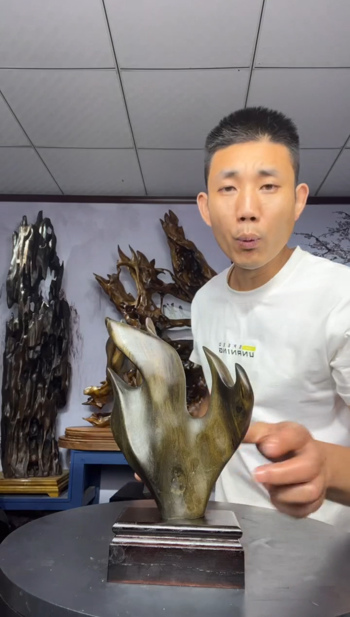 金丝楠木雕款晓*金丝楠木工艺品摆件