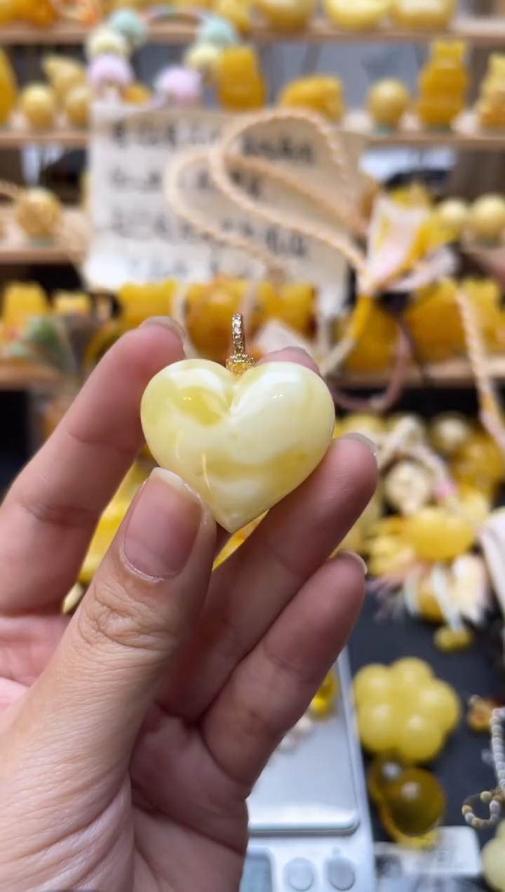 琥珀银S925镶嵌珠宝奇石051琥珀蜜蜡微瑕