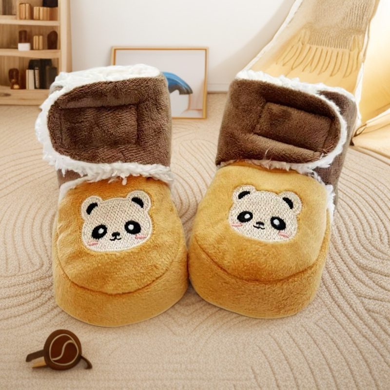 加绒婴幼儿0-1岁棉鞋步前鞋魔术贴卡通车缝线秋冬季防滑保暖软底