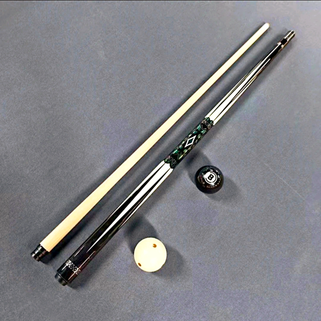 【嬅蝴蝶】美式慢八二分之一职业级大头台球杆中式黑八花式九球