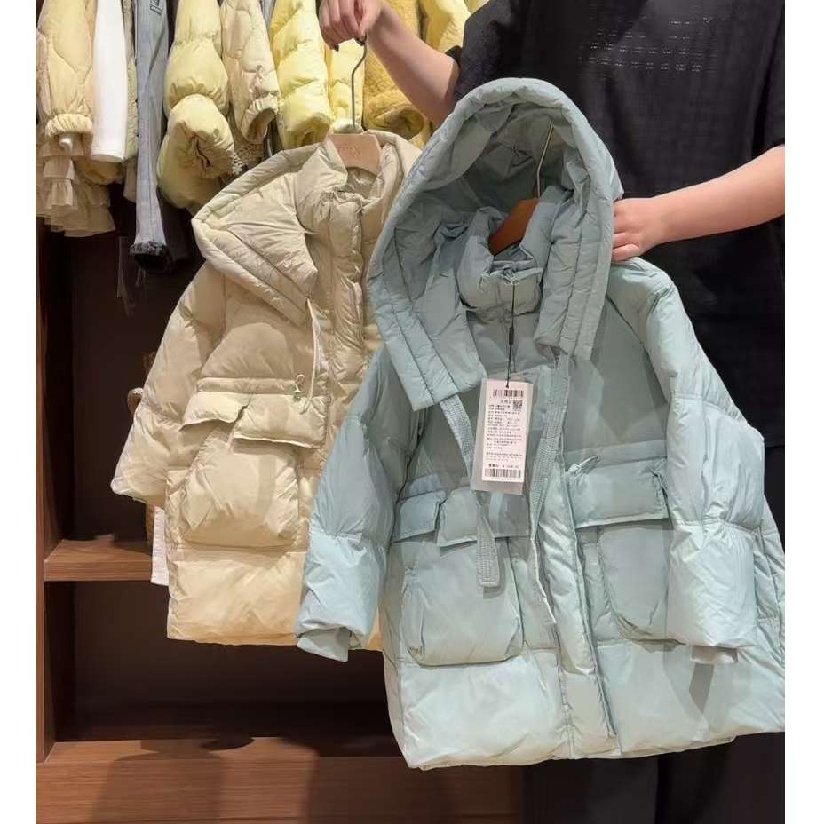 【豪宝贝】2025FW大口袋抽带连帽保暖羽绒服6720