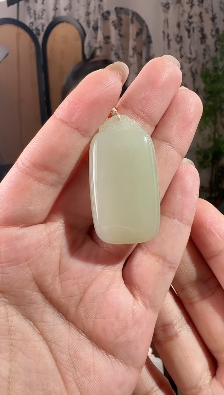 颈饰未镶嵌和田玉421晴水无事牌