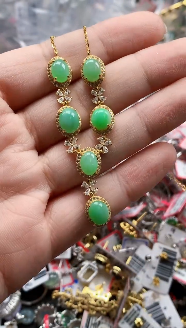 银S925镶嵌戒指翡翠天然A货缅甸翡翠