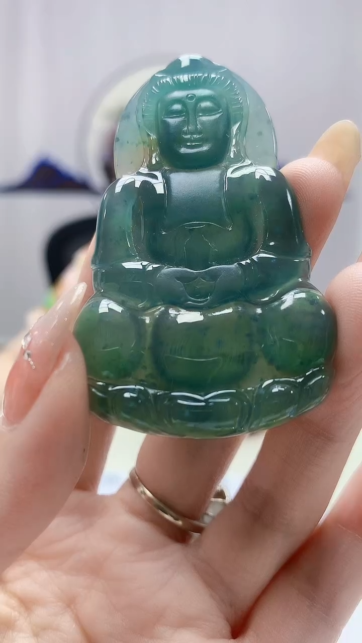 定制翡翠未镶嵌4852DD-毛货挂件60