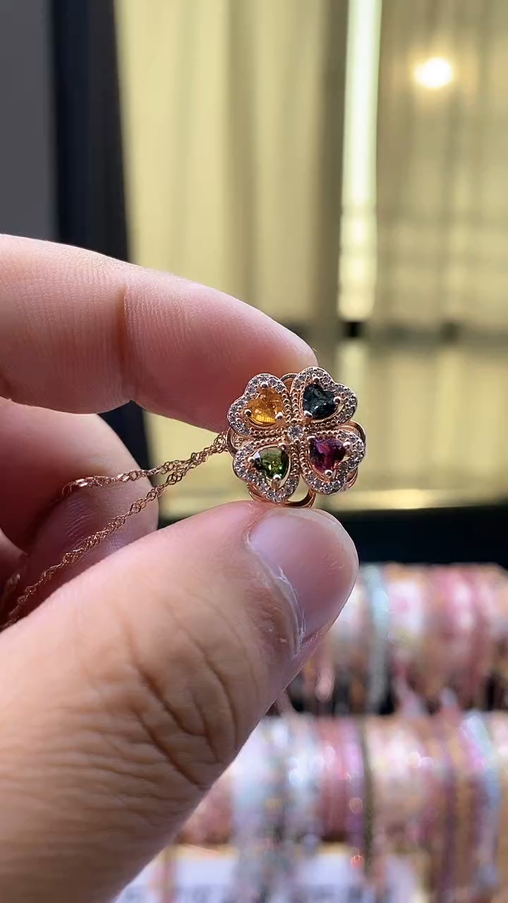 【闪购商品】碧玺吊坠银S925镶嵌4354345354