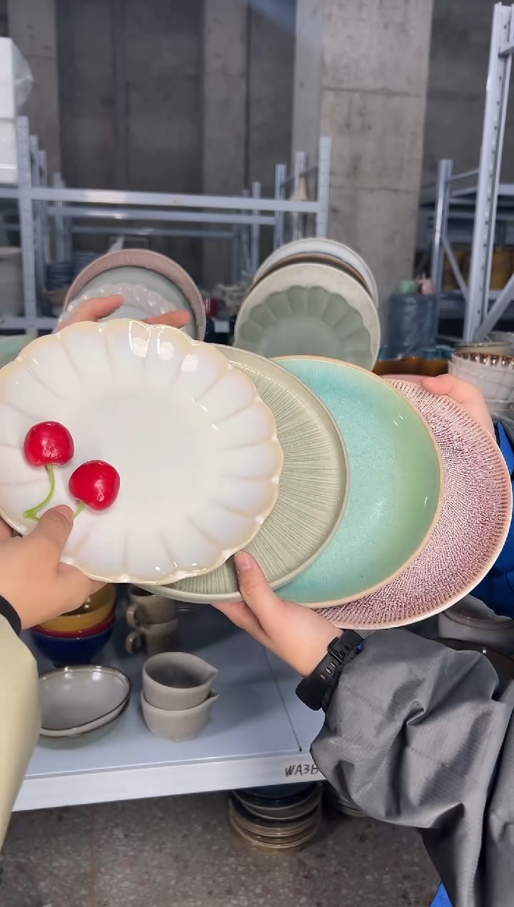 陶瓷外贸尾货瑕疵满20包邮X4 小盘组合