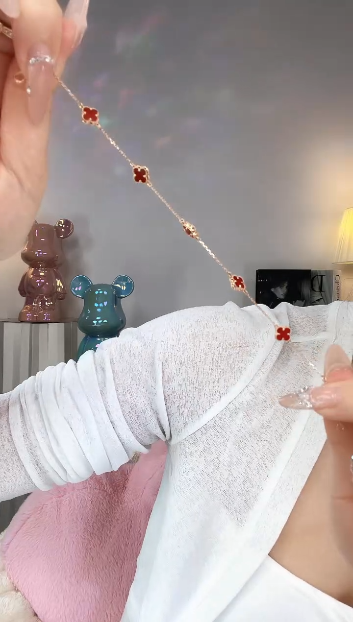 【闪购商品】玛瑙/玉髓手链18K金镶嵌红色手链