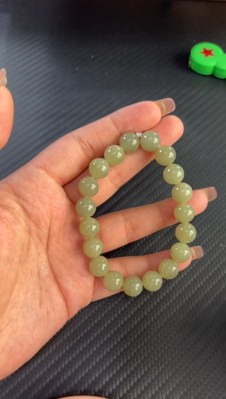 手串未镶嵌和田玉若羌微色差卡10m 