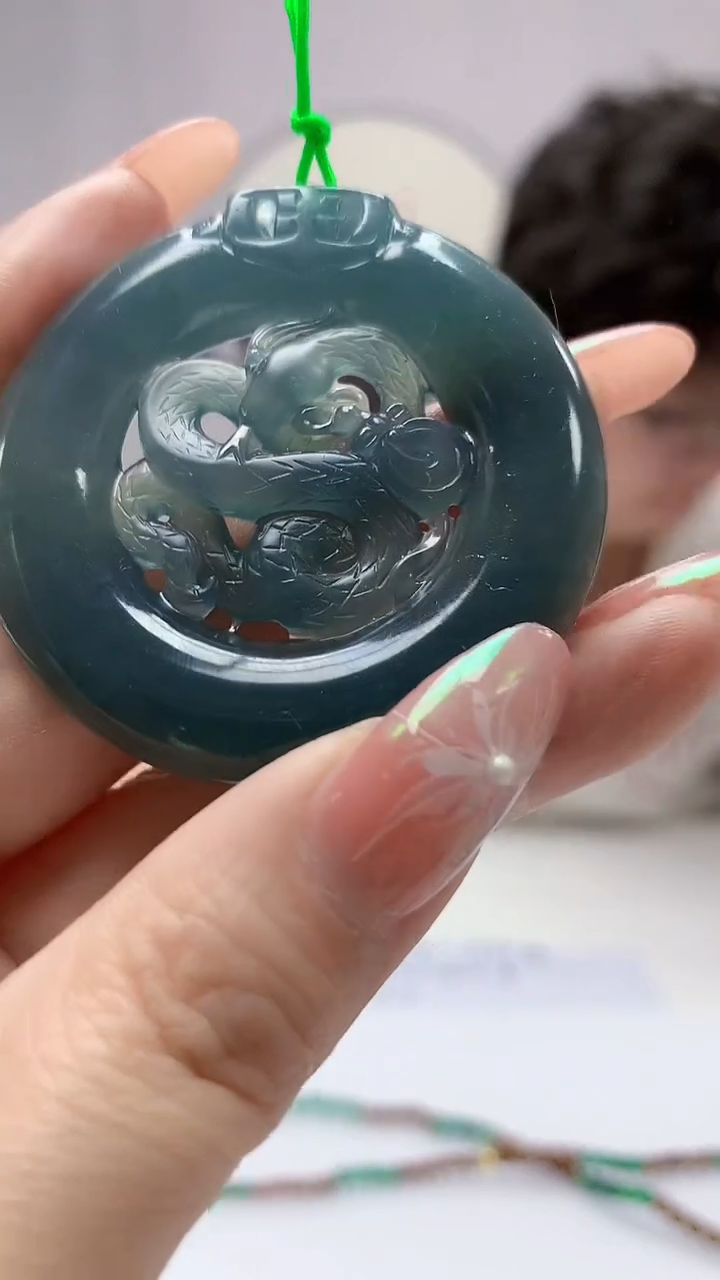 【闪购商品】定制翡翠未镶嵌4688DD-毛货挂件赠珠链3