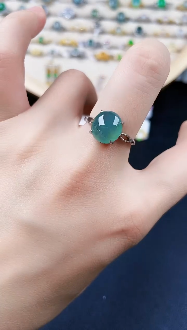 翡翠银S925镶嵌戒指464645