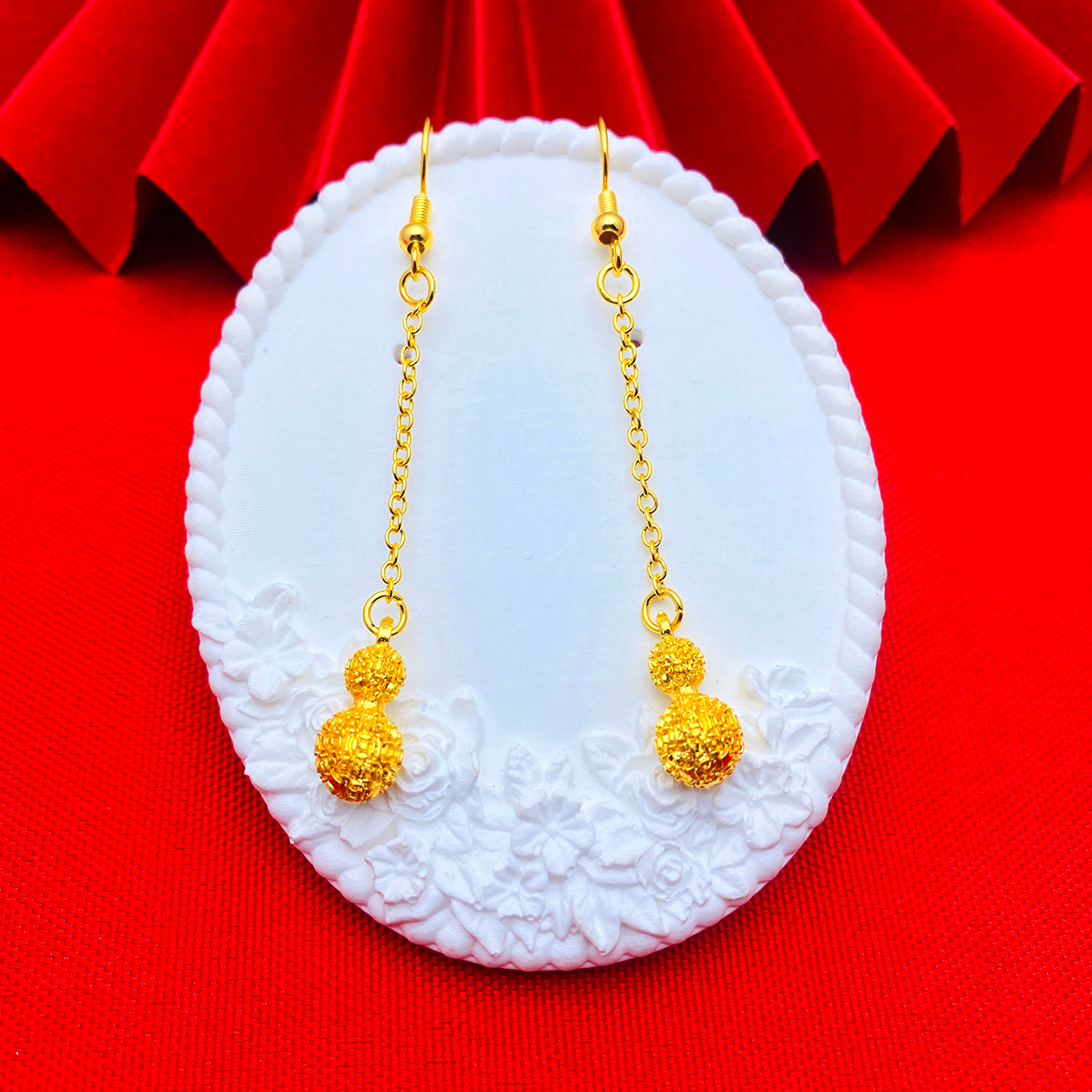 铜合金耳饰 【复古流苏葫芦耳坠】精美长款百搭气质防过敏时尚耳环