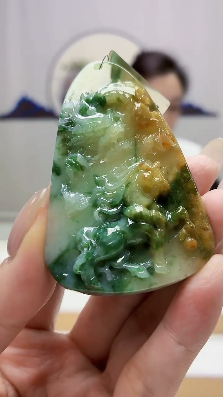 未镶嵌定制翡翠5160MM-毛货挂件14