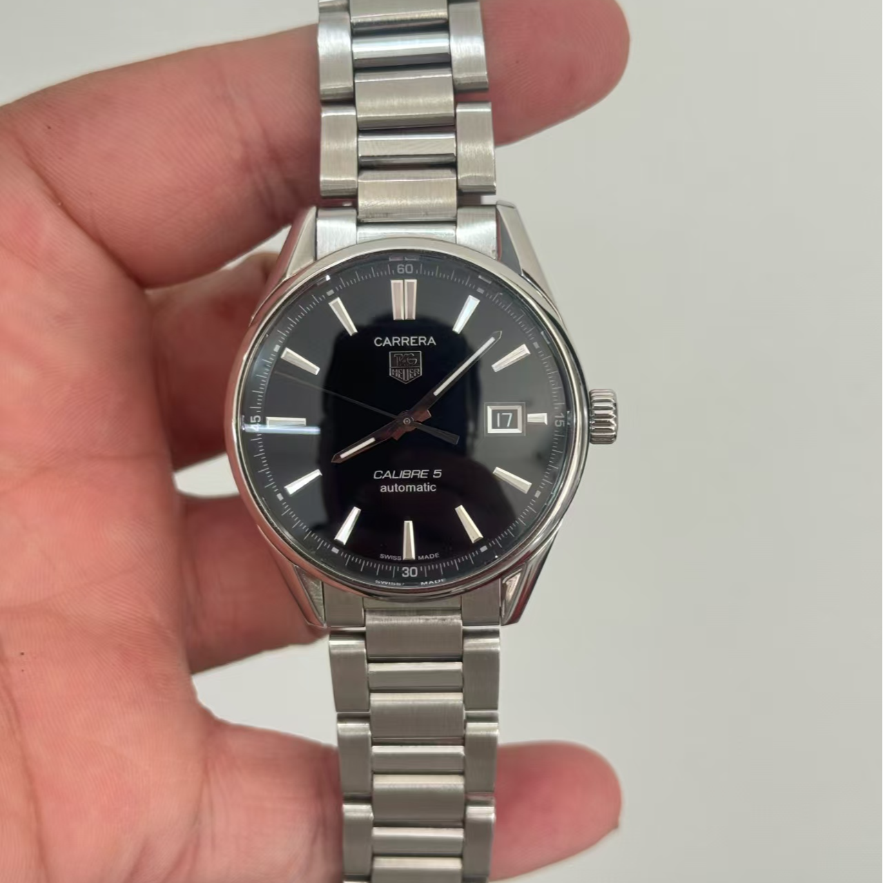 99新 TAG Heuer/泰格豪雅 卡来拉黑盘 39/男士WAR211夜光机械腕表