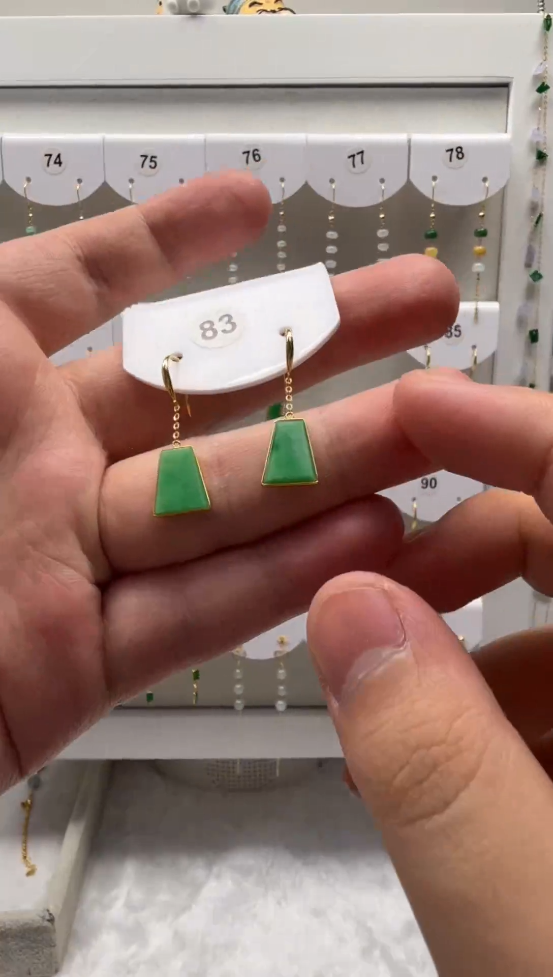 18K金镶嵌翡翠耳饰缅甸天然翡翠a货