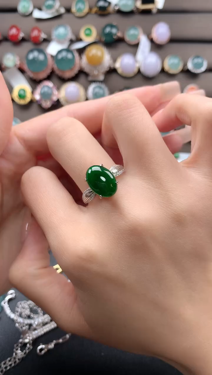 【闪购商品】翡翠戒指银S925镶嵌43432324