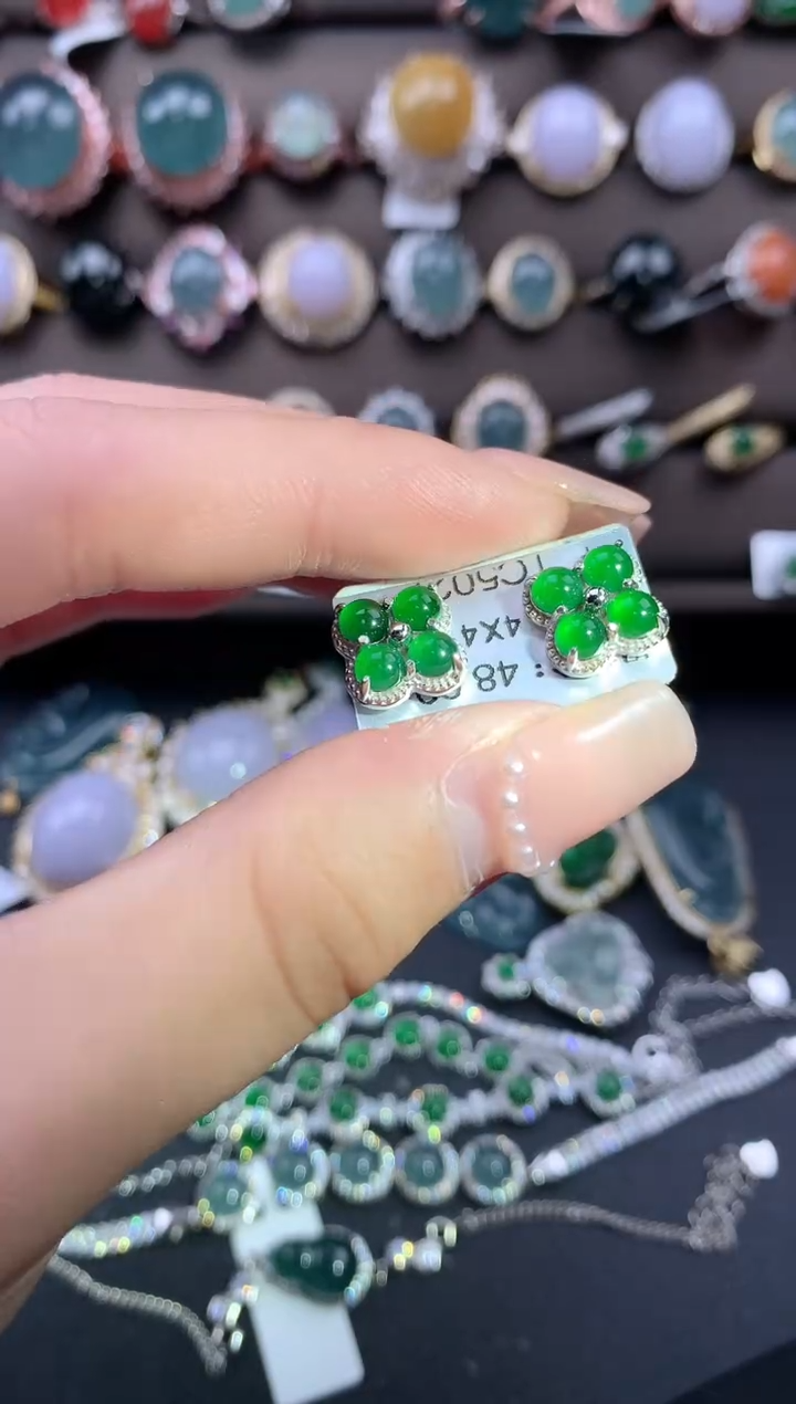 【闪购商品】翡翠戒指银S925镶嵌52141