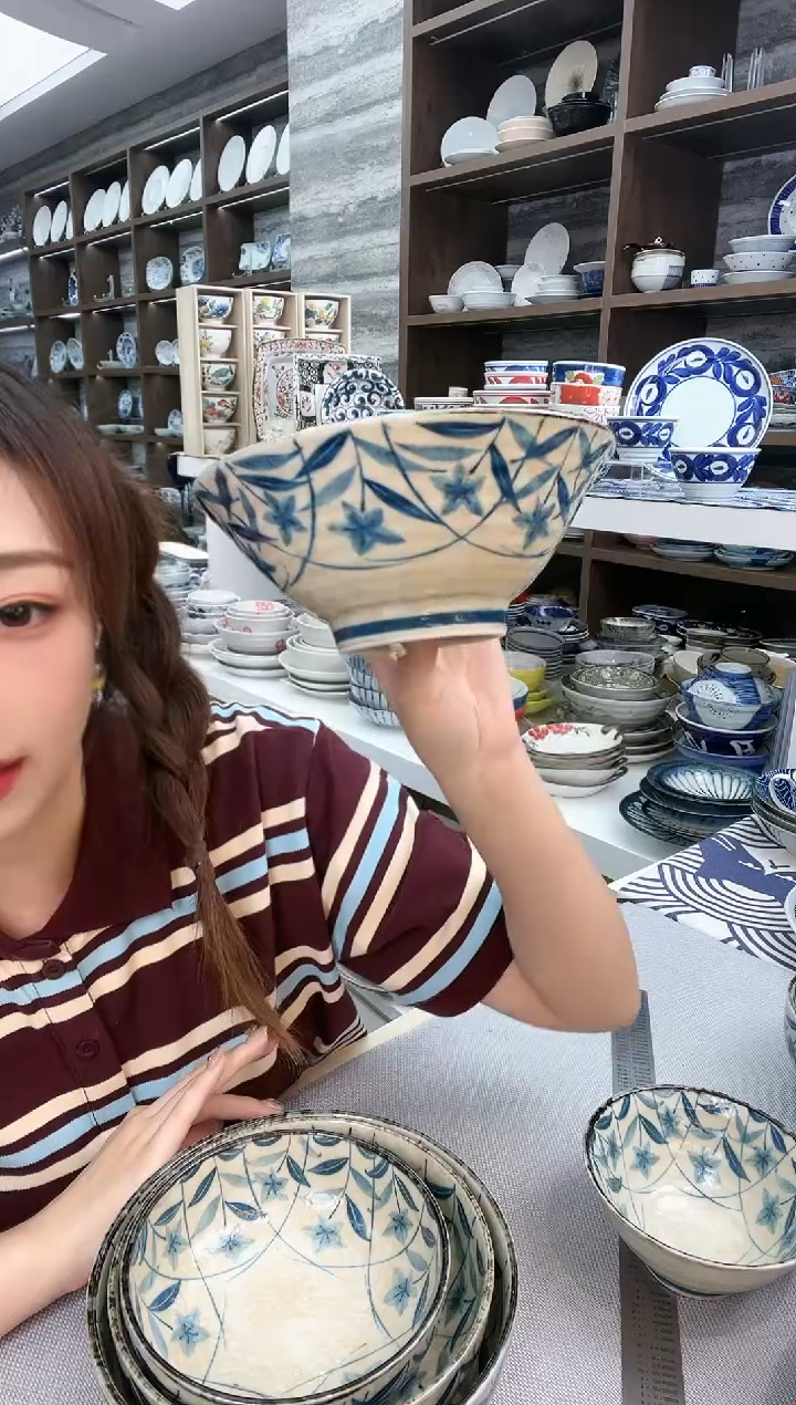 搪瓷黄泥桔梗18cm斗笠碗单支