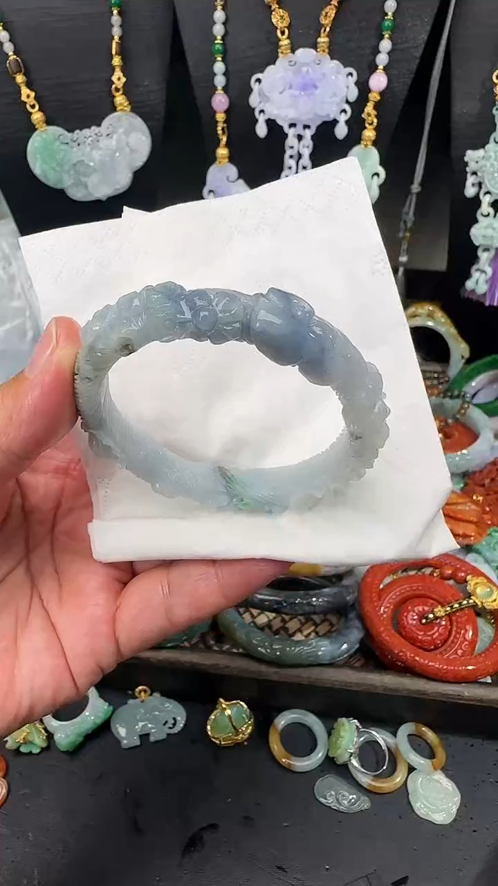 未镶嵌定制翡翠手镯5455