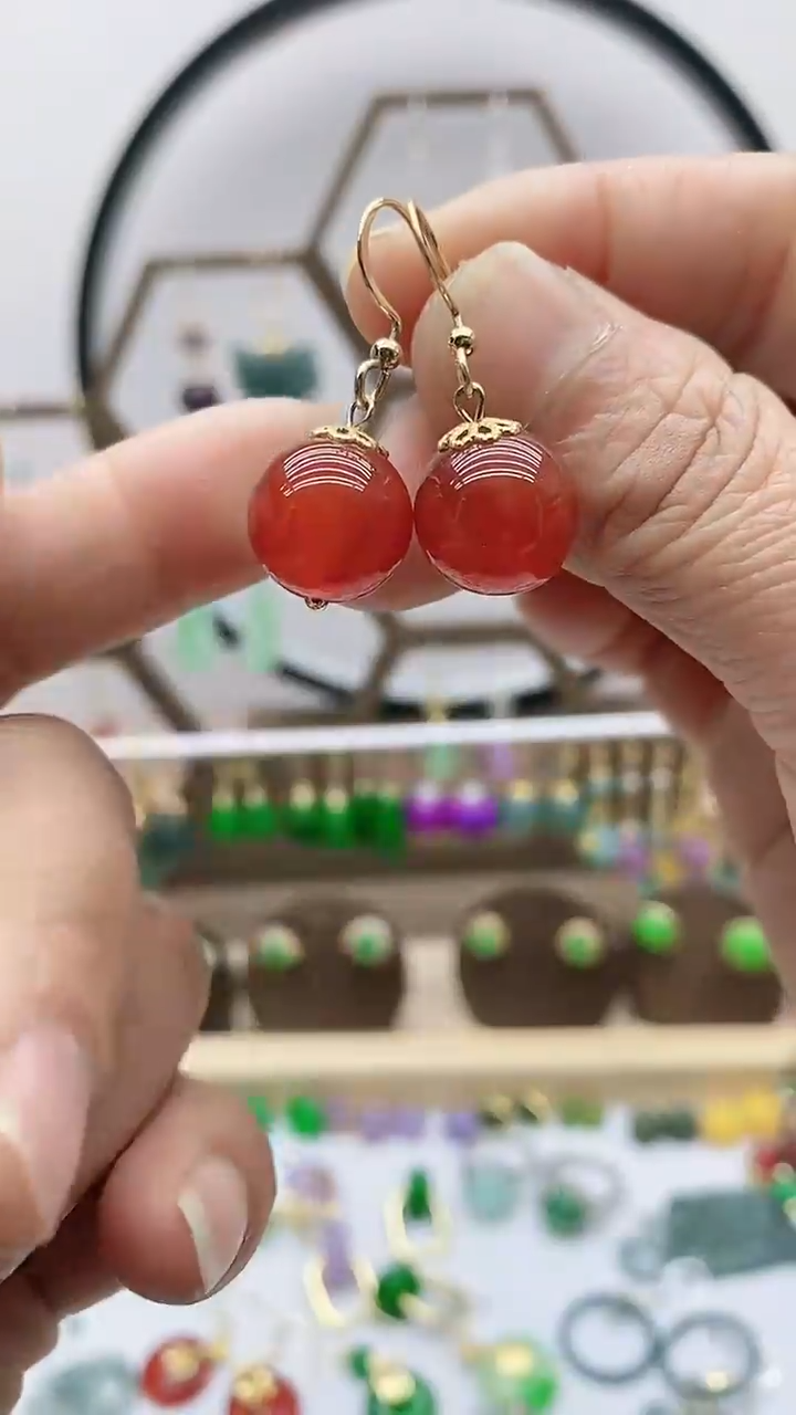 未镶嵌南红玛瑙耳饰39