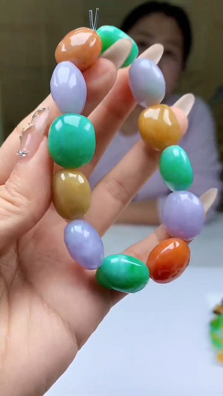 【闪购商品】定制翡翠未镶嵌4902ty-毛货手串224