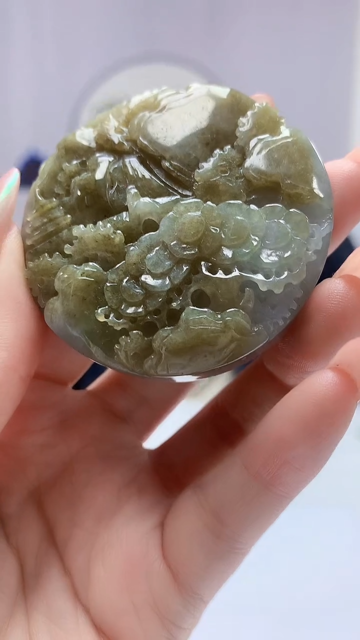 【闪购商品】定制翡翠未镶嵌5153DD-毛货挂件164