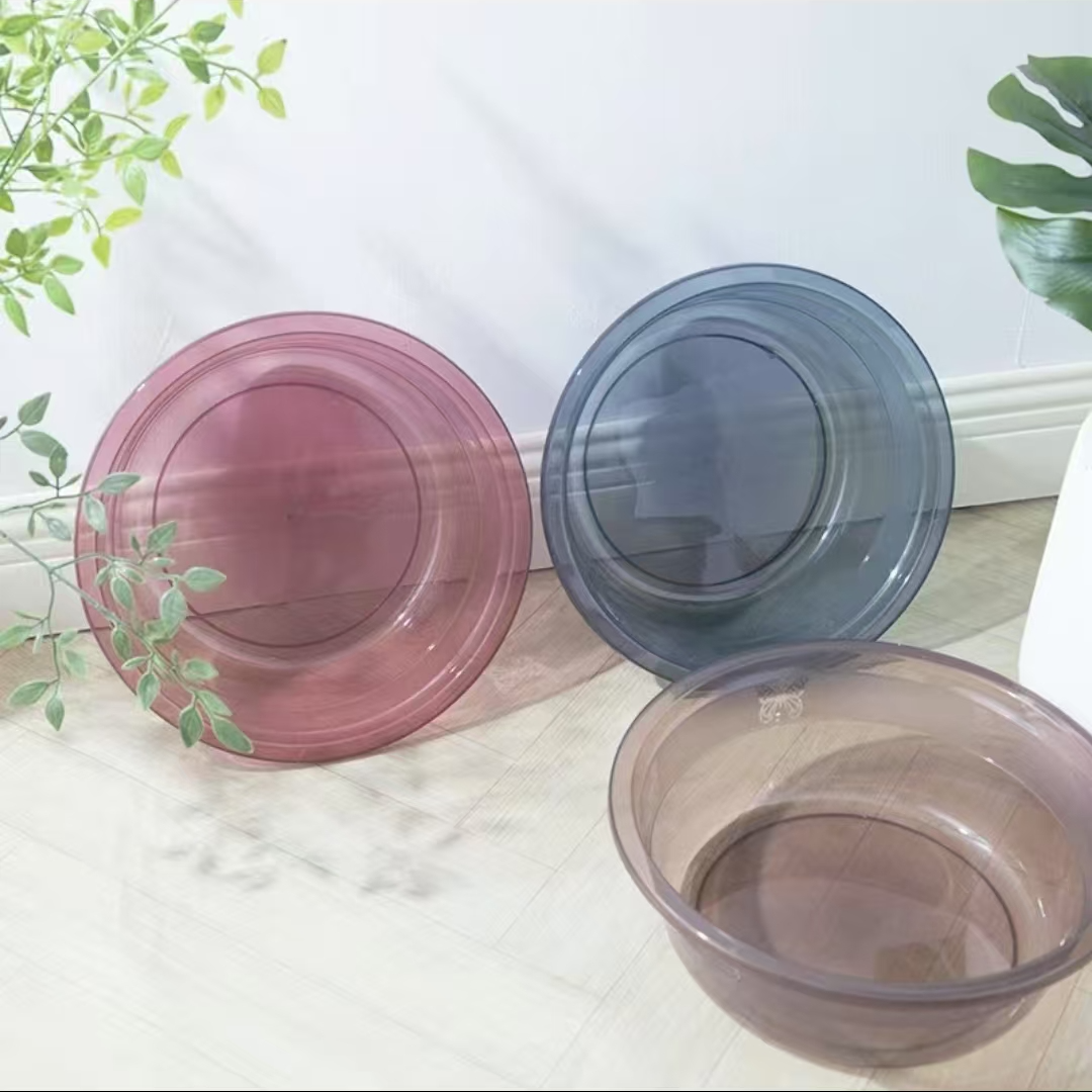 加厚透明洗脸盆家用塑料洗衣盆女学生宿舍可爱面盆大小号洗菜盆子