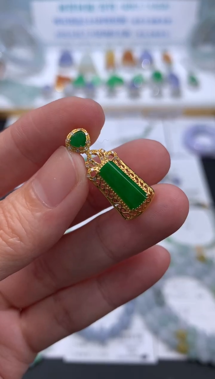 【闪购商品】定制翡翠18K金镶嵌模式推广期24小时鉴赏期