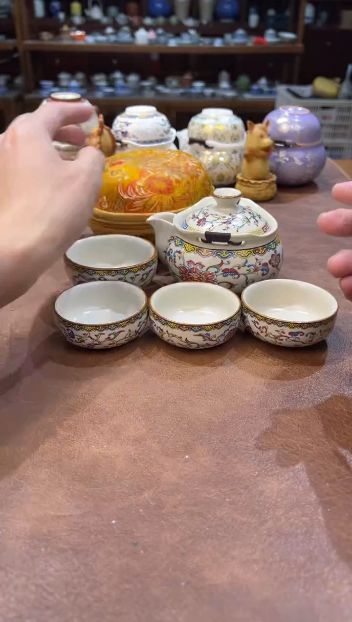 真的很便宜会开片的旅行茶具