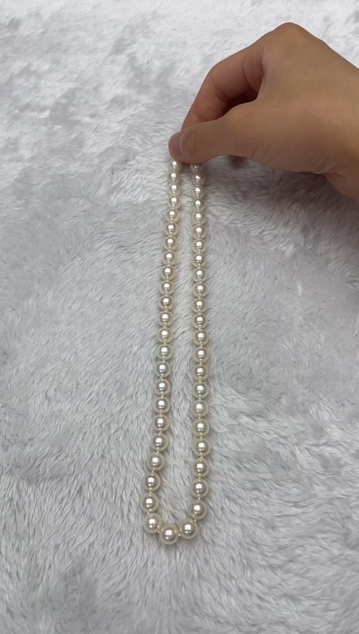 海水珍珠银S925镶嵌项链AK8.5-9mm（多样性发一）