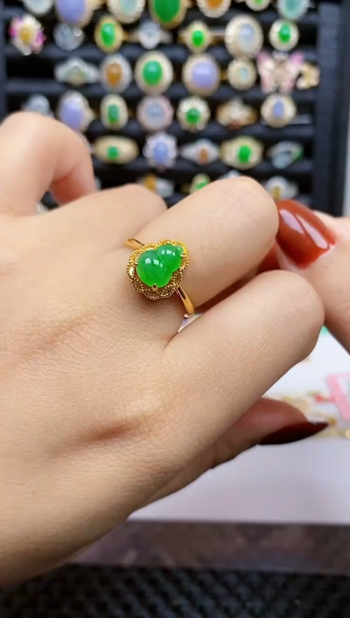 银S925镶嵌戒指翡翠469