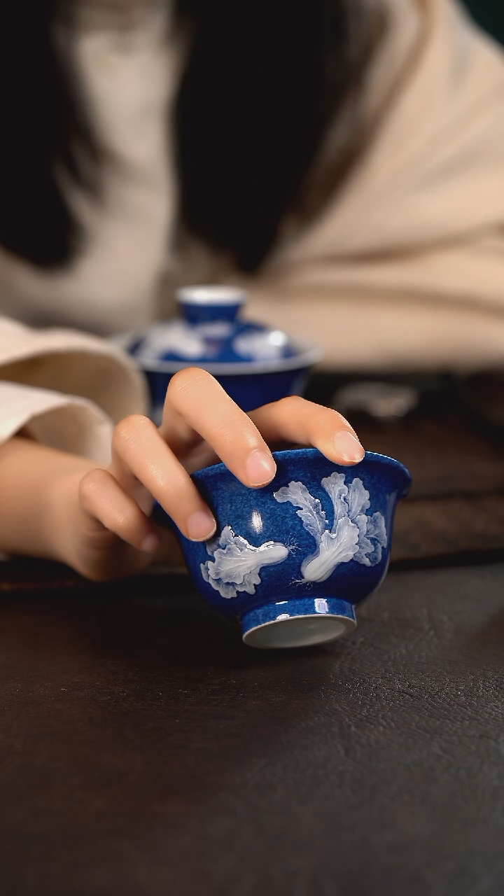 【闪购商品】杯初蓝舍洒蓝白菜大压手杯