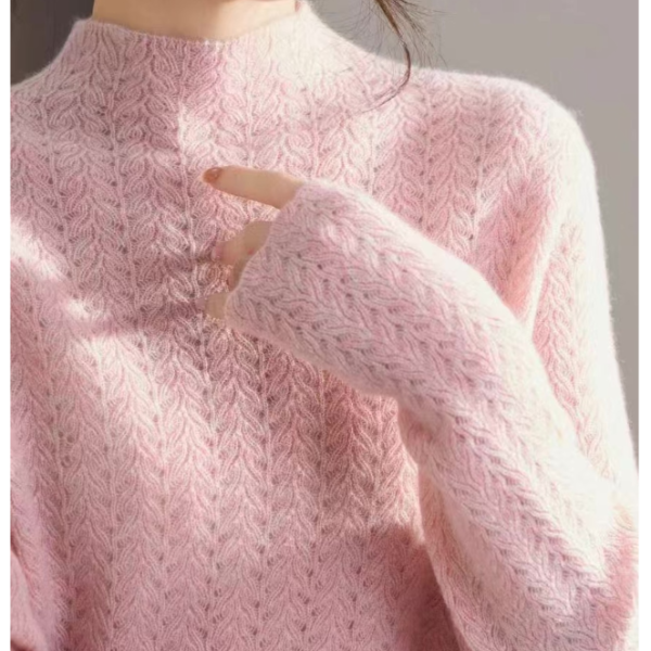 【羊绒】天山羊绒潮牌时尚半高领长袖女套衫（0031）