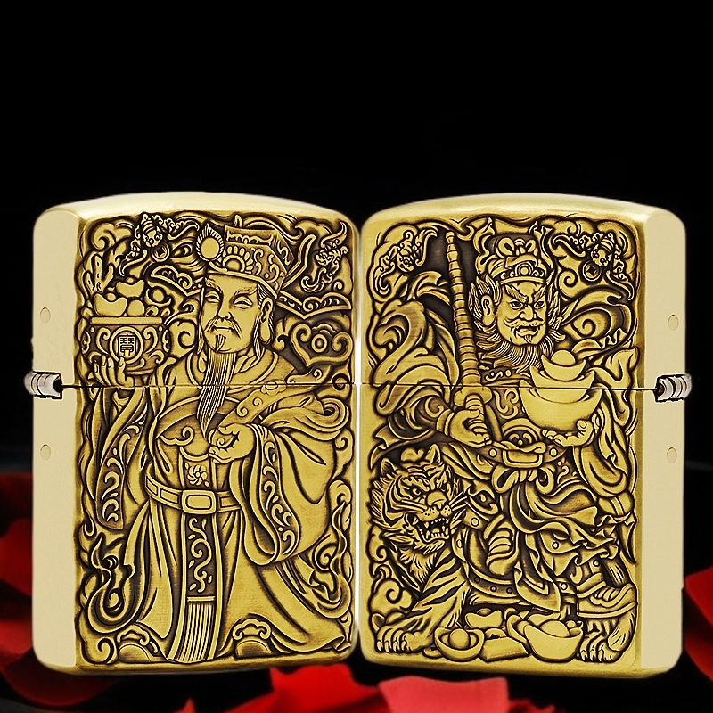 ZIPPO/之宝打火机【文武财神】盔甲机原装正品煤油机DYJ1